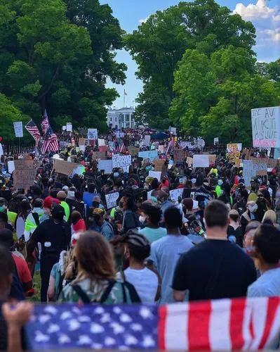 Demonstrators protest  near the White House in June 2020 over the death of George Floyd,protesters,black lives matter,fridays for future,protest,marching,lafayette square,crowd of people,protesting,ju