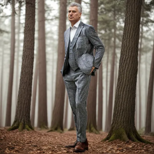 silver fox,men's suit,suit trousers,grey fox,wedding suit,men's wear,overcoat,man's fashion,male model,a black man on a suit,men clothes,frock coat,suit actor,farmer in the woods,forest man,dress shoe