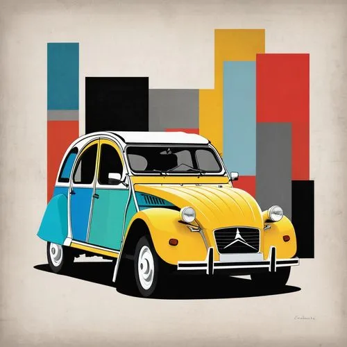 citroen 2cv,2cv,renault 4cv,renault 4,cinquecento,fiat 600,trabant,morris minor,morris minor 1000,renault 8,fiat cinquecento,hindustan ambassador,saab 96,volkswagen beetle,fiat 518,fiat 500,fiat500,fiat 501,wolseley hornet,abstract retro,Art,Artistic Painting,Artistic Painting 46