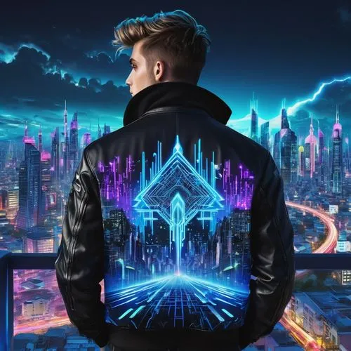 jacket,cyberpunk,spotify icon,music background,diamond-heart,cyber,cd cover,outer,electric,album cover,justin bieber,believer,bolero jacket,diamond back,soundcloud icon,coder,alpha era,cover,futuristic,seismic,Illustration,Realistic Fantasy,Realistic Fantasy 20