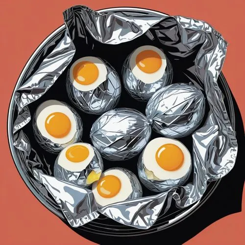 egg tray,range eggs,boiled eggs,fried eggs,hard boiled,egg cartons,egg carton,eggs in a basket,free-range eggs,egg yolks,egg sunny-side up,yolks,egg dish,brown eggs,boiled egg,egg basket,aluminium foil,fried egg,egg shells,chicken eggs,Illustration,American Style,American Style 14