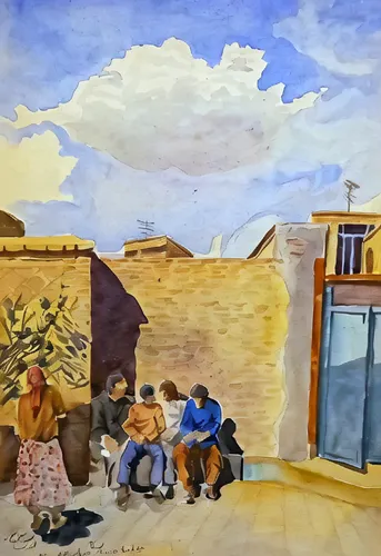 village scene,khokhloma painting,degrazia,street scene,watercolourist,namib,pittura,mostovoy,children studying,katutura,catalfamo,khiva,village life,namibians,namib rand,jaisalmer,martinu,puebloans,woman house,tarahumara