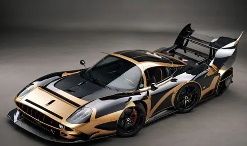 the fastest production car is the koenin,gold paint stroke,black and gold,gold lacquer,pagani,supercar car,gold plated