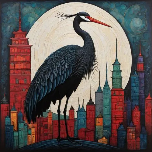 bird painting,cormorant,kormoran,birds of chicago,cormoran,eastern crowned crane,egretta,blue heron,grey neck king crane,red-crowned crane,gray heron,nocturnal bird,great cormorant,heron,ardea,crane,cormorants,gray crowned crane,reiger,audubon,Art,Artistic Painting,Artistic Painting 49