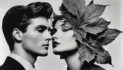 Craft a romantic story where two lovers bond while rolling tobacco leaves together.,vintage man and woman,photomontage,vintage boy and girl,eurythmics,roaring twenties couple,adam and eve,vintage coup