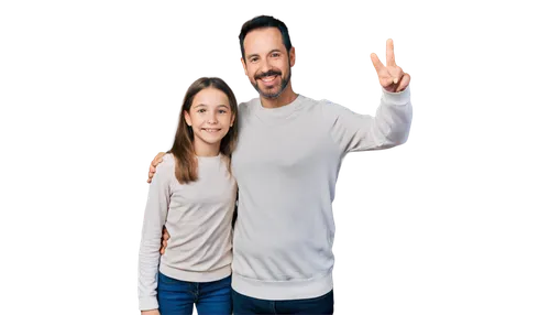 Family portrait, happy atmosphere, warm smile, casual clothing, father (40yo), mother (38yo), son (12yo), daughter (9yo), standing pose, gentle hand on shoulder, soft focus, natural lighting, shallow 