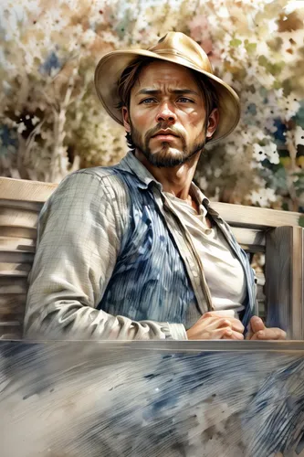 farmer in the woods,stagecoach,western film,drover,american frontier,western,man on a bench,western riding,indiana jones,farmer,photo painting,john day,lincoln blackwood,wild west,pilgrim,rifleman,stetson,chief cook,old wagon train,deadwood