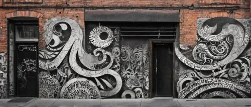 phleger,phlegm,tacheles,ancoats,iron door,roa,digbeth,sansom,pingyao,urban art,doorkeepers,metallic door,urban street art,giger,street artists,graffiti art,steel door,old door,streetart,grafite,Illustration,Black and White,Black and White 11