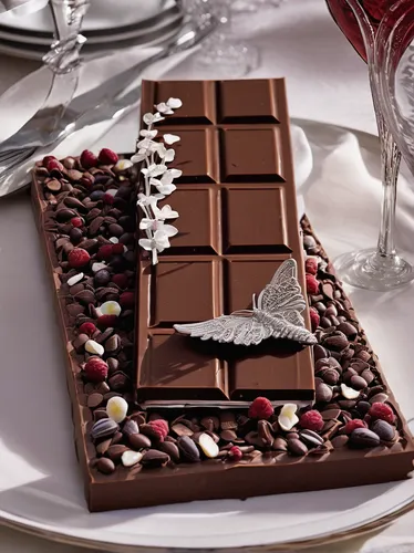 Create a romantic scene with a chocolate bar as the centerpiece.,pieces chocolate,chocolate letter,chocolate bar,swiss chocolate,chocolate desert,crown chocolates,chopped chocolate,chocolate hazelnut,