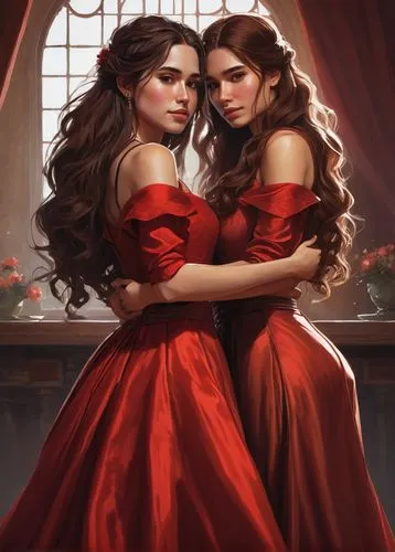 handmaidens,seana,consorts,countesses,heiresses,noblewomen,duchesses,priestesses,red gown,melisandre,sorceresses,red roses,magdelena,dhampir,canonesses,ballgowns,stepsisters,garamantes,gothic portrait,rhinemaidens,Conceptual Art,Fantasy,Fantasy 15