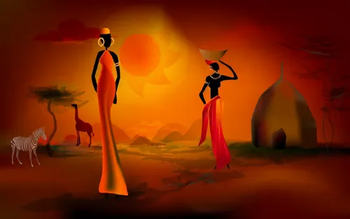 two people are standing on an african landscape,collodi,dogon,qabalah,cartoon forest,pterosaurs,arabic background