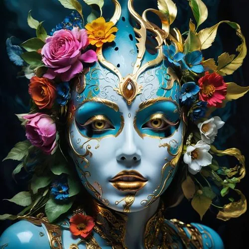 venetian mask,bodypainting,masquerade,viveros,body painting,baoshun,mascarade,bodypaint,tretchikoff,fantasy portrait,radharani,ashkali,hare krishna,oshun,blue enchantress,varuna,krishna,fantasy art,diwata,promethea,Photography,Artistic Photography,Artistic Photography 08