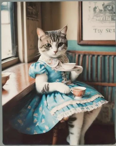 tea party cat,cat drinking tea,vintage cat,cat coffee,cat's cafe,vintage cats,teatime,teacup,tea time,woman drinking coffee,a cup of tea,vintage girl,oktoberfest cats,cat sparrow,tea zen,vintage china,woman at cafe,alice in wonderland,café au lait,cup of tea,Photography,Documentary Photography,Documentary Photography 03