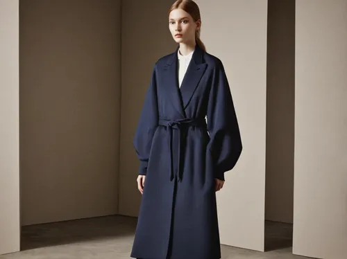 mazarine blue,long coat,menswear for women,robe,overskirt,one-piece garment,dress walk black,overcoat,abaya,navy blue,garment,imperial coat,cloak,drape,nightwear,women's clothing,tilda,vestment,woman in menswear,dress form,Illustration,Japanese style,Japanese Style 05