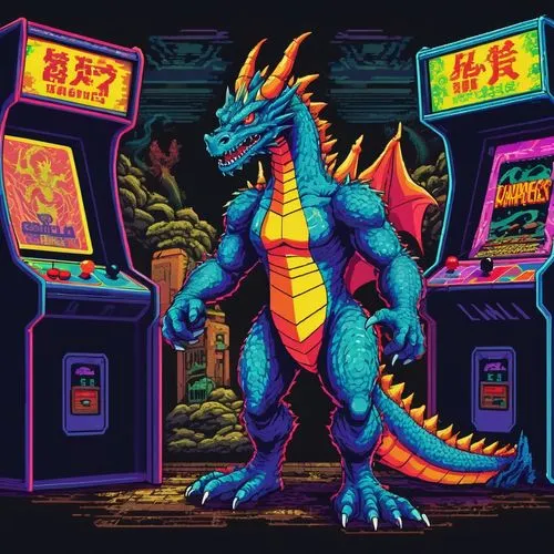 arcade games,arcade,arcading,kaijuka,neogeo,sega genesis,arcades,pinball,ljn,ladinos,neo geo,retro background,sunsoft,galaga,sega mega drive,godzilla,taito,game illustration,pixel art,retro,Unique,Pixel,Pixel 04