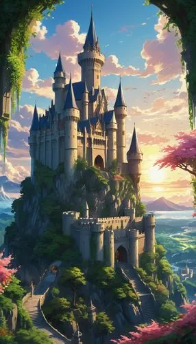 fairy tale castle,fairytale castle,knight's castle,fantasy world,castlelike,fantasy landscape,castle,fantasyland,summit castle,3d fantasy,castle of the corvin,castle keep,castledawson,fantasy picture,castletroy,fairy tale,fairy world,disney castle,medieval castle,alfheim,Illustration,Japanese style,Japanese Style 03