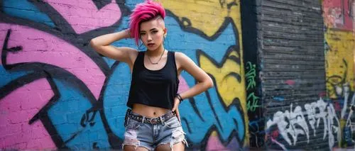 punk,pink hair,vi,jinx,hayley,kimiko,pink hat,lykos,punkish,leela,halsey,bandana,graffiti,jia,bulma,bandana background,zarya,sasha,midriff,ernan,Art,Classical Oil Painting,Classical Oil Painting 22