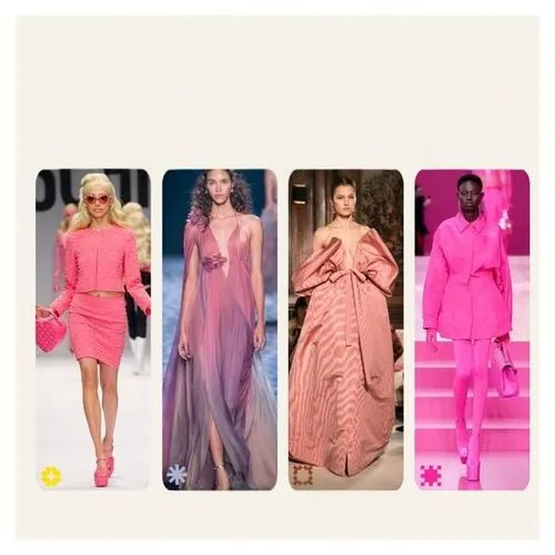 a group of people in different dresses on the runway,siriano,gold-pink earthy colors,fashiontv,moschini,trend colors,trend color