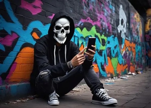 skeleltt,skull mask,texting,social media addiction,day of the dead frame,day of the dead skeleton,scull,anonymous mask,anonymous hacker,anonymous,vintage skeleton,days of the dead,fawkes mask,skull statue,day of the dead,grim reaper,skull bones,skull sculpture,street artist,skull allover,Conceptual Art,Graffiti Art,Graffiti Art 02