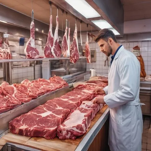 meat counter,cuisine of madrid,butcher shop,borbagatto meat,galloway beef,dryaged,meat products,argentina beef,lamb meat,butchery,lardo,butcher,food processing,meat analogue,irish beef,salt-cured meat,entrecote,salumi,holstein-beef,meat cutter,Photography,General,Realistic