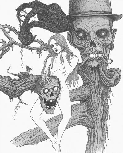 scarecrows,innsmouth,halloween line art,collodi,scarecrow,halloween illustration,Design Sketch,Design Sketch,Detailed Outline