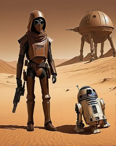 droids,tatooine,droid,geonosis,mcquarrie,contingents,Conceptual Art,Sci-Fi,Sci-Fi 05