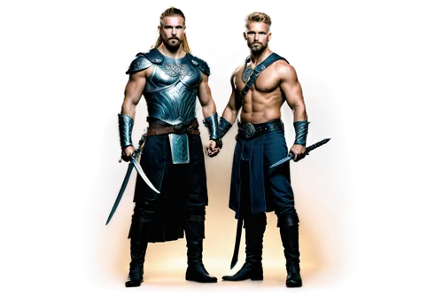 Celtic warrior, male, muscular, tall, blond hair, braids, beard, mustache, blue eyes, intricate tattoos, leather armor, silver brooch, holding sword, standing, powerful pose, dramatic lighting, cinema