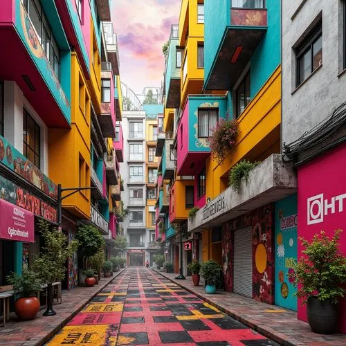 colorful city,wanchai,whampoa,shophouses,mongkok,penang,macau,kitchee,kowloon,katong,saturated colors,binondo,shopping street,moc chau hill,busan,hsinchu,shekou,pink city,xiamen,alley