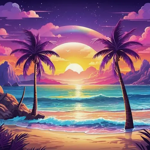 summer background,beautiful wallpaper,tropical beach,ocean background,dream beach,landscape background,beach landscape,tropical sea,beach background,purple wallpaper,hd wallpaper,dusk background,colorful background,beach scenery,paradisus,ocean paradise,paraiso,tropical island,cartoon video game background,tropics,Unique,Design,Sticker