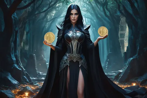 sorceress,blue enchantress,the enchantress,priestess,zodiac sign libra,goddess of justice,fantasy picture,callisto,queen of the night,fantasy art,magic grimoire,fantasy woman,cryptocoin,non fungible token,fantasy portrait,tokens,cybele,token,ethereum icon,runes,Art,Artistic Painting,Artistic Painting 45