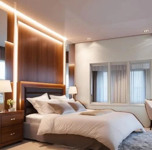 Wall and window,a clean white bedroom has no one in it,stateroom,staterooms,guestrooms,modern room,chambre,headboards