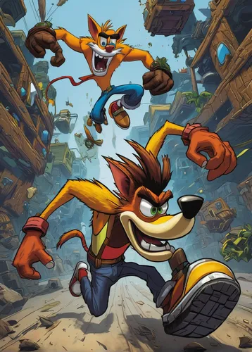 crash-land,rocket raccoon,crash cart,crash,conker,tails,sonic the hedgehog,banjo bolt,game illustration,fox stacked animals,game art,cartoon video game background,raccoons,taco mouse,foxes,sega,toons,animal sports,rescue alley,child fox,Illustration,Black and White,Black and White 01