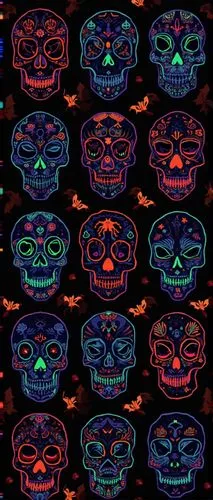 halloween background,halloween icons,halloween wallpaper,bandana background,day of the dead icons,skulls