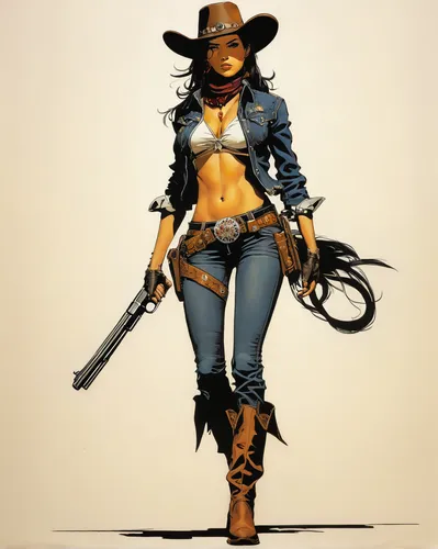 cowgirl,cowgirls,cowboy bone,wild west,gunfighter,cowboy,sheriff,western,cow boy,ranger,western riding,lasso,cowboy hat,swordswoman,musketeer,huntress,rodeo,cowboy mounted shooting,cowboy action shooting,katana,Illustration,American Style,American Style 06