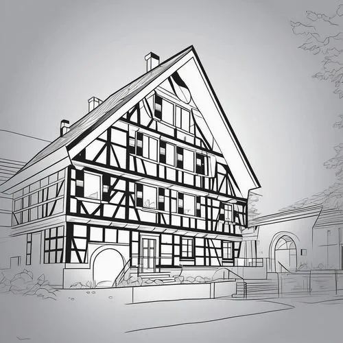 as exact and clear as possible,house drawing,houses clipart,half-timbered house,house hevelius,half-timbered,school design,half-timbered houses,wooden facade,exzenterhaus,kirrarchitecture,danish house