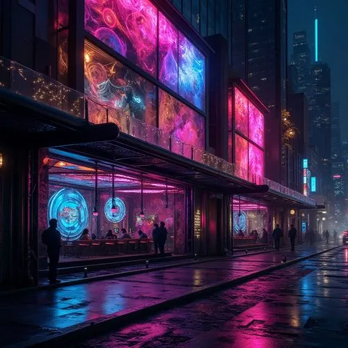 cybercity,bladerunner,cyberpunk,colorful city,colored lights,cyberscene,nightclub,rain bar,neon sign,tokyo city,metropolis,fantasy city,cybertown,cityscape,kowloon,city corner,urban,neon ghosts,neons,shinjuku,Photography,General,Realistic