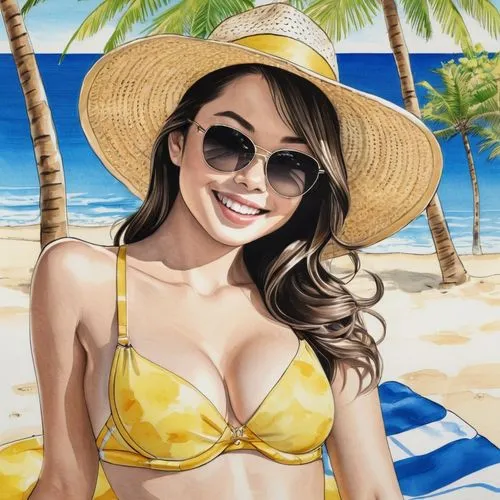 beach background,world digital painting,donsky,colored pencil background,menounos,digital painting,giada,fashion vector,photo painting,summer background,vector illustration,lumidee,portrait background,lemon background,sun hat,yellow background,straw hat,yellow sun hat,anfisa,bikindi,Illustration,Paper based,Paper Based 30