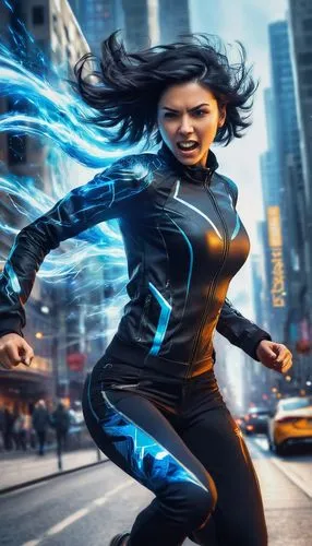 sprint woman,electro,femforce,electrocutionist,electrify,livewire,bluefire,blackfire,cyberathlete,superspeed,electrokinetic,quicksilver,hyperspeed,electronico,electrified,bitdefender,metron,pulsar,accelerants,female runner,Conceptual Art,Graffiti Art,Graffiti Art 02