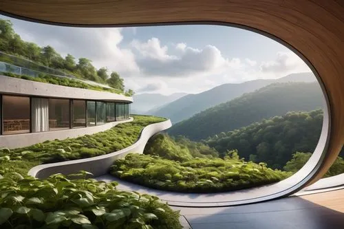 futuristic architecture,earthship,futuristic landscape,roof landscape,cubic house,house in mountains,house in the mountains,ecotopia,electrohome,futuristic art museum,grass roof,sky space concept,ecovillages,mirror house,smart house,renderings,forest house,modern architecture,frame house,biomimicry,Photography,Fashion Photography,Fashion Photography 14