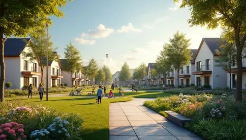 townhomes,new housing development,townhouses,suburbanized,subdivision,suburbanization,netherwood,row of houses,housing estate,aurora village,suburbia,3d rendering,houses clipart,blocks of houses,bungalows,suburu,suburban,streamwood,render,wooden houses,Photography,General,Realistic