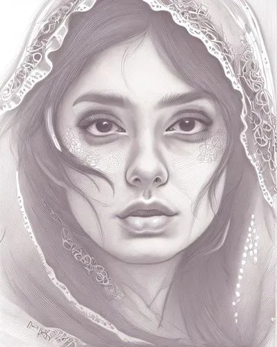 khatoon,fantasy portrait,woman portrait,malalas,indian woman,rajavi,rouiba,khatun,ana,girl portrait,dupatta,amidala,delenn,pashtun,ghazala,ahilyabai,maharani,woman face,arwen,veil,Design Sketch,Design Sketch,Character Sketch