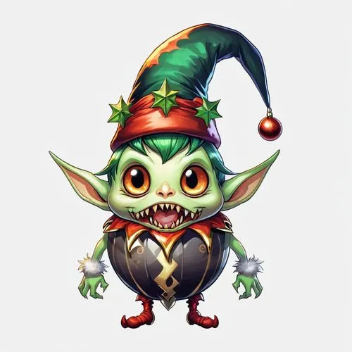 christmas imp,shagbark,gobbo,christmas gnome,roelf,gnomish,Illustration,Abstract Fantasy,Abstract Fantasy 11