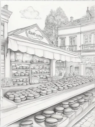 pastry shop,bakery,watercolor paris shops,watercolor tea shop,watercolor shops,friterie,grilled food sketches,paris cafe,pâtisserie,pastries,paris shops,flower shop,food line art,donut drawing,grocer,ratatouille,watercolor paris balcony,french confectionery,bakery products,parisian coffee,Illustration,Black and White,Black and White 30