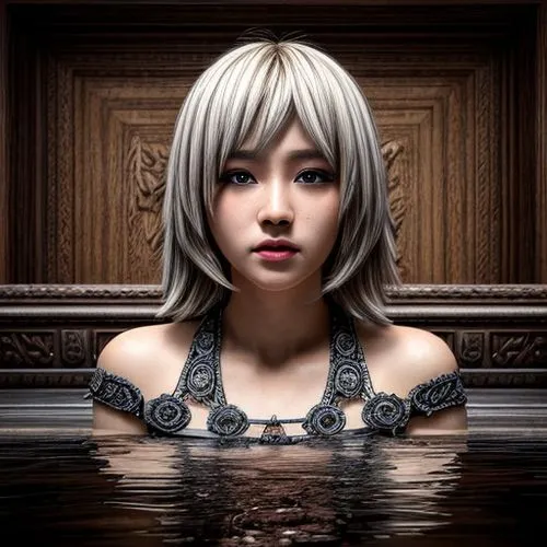 water lotus,tiber riven,water-the sword lily,portrait background,japanese woman,fantasy portrait,piko,silver rain,oriental girl,photo manipulation,mari makinami,ayu,the sea maid,the blonde in the river,japanese art,fuki,asian woman,water rose,anime 3d,stone lotus,Common,Common,Natural,Common,Common,Natural