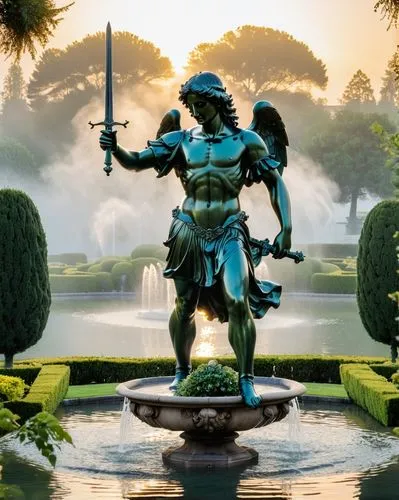 neptune fountain,fountain of neptune,brookgreen gardens,villa borghese,neptune,garden of the fountain,Photography,General,Realistic