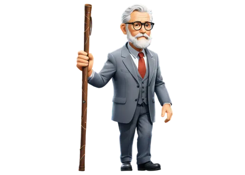 Old man, white beard, wrinkles, grey hair, glasses, suit, walking stick, serious facial expression, standing, 3/4 composition, soft lighting, cinematic tone, shallow depth of field, morning light, war