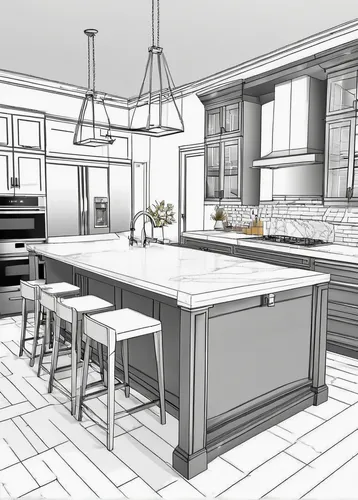 kitchen design,modern kitchen interior,kitchen interior,3d rendering,kitchen remodel,modern kitchen,kitchen,ginsburgconstruction kitchen 3,tile kitchen,vintage kitchen,big kitchen,new kitchen,chefs kitchen,the kitchen,kitchen cabinet,3d rendered,kitchen stove,victorian kitchen,3d render,kitchen counter,Illustration,Black and White,Black and White 04