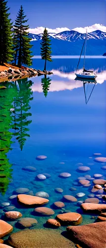 lake tahoe,tahoe,reflection in water,reflections in water,water reflection,reflection of the surface of the water,alpine lake,high mountain lake,mountainlake,two jack lake,beautiful lake,crater lake,glacial lake,mountain lake,heaven lake,water mirror,emerald lake,waterscape,vermilion lakes,trillium lake,Conceptual Art,Oil color,Oil Color 14