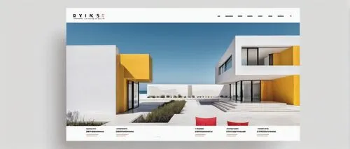 Modern architecture firm website, sleek minimalistic design, white background, bold font headers, subtle animations, scrolling effects, clean layout, company logo top left, navigation bar top right, h