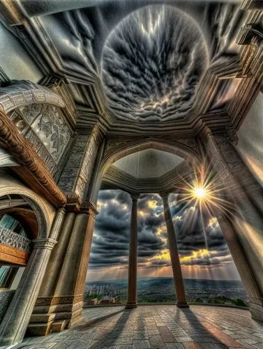 hdr,buzludzha,360 °,musical dome,ufo interior,kaleidoscope,griffith observatory,the pillar of light,wooden church,temple fade,dome roof,pillars,hall of the fallen,oculus,the ceiling,360 ° panorama,thomas jefferson memorial,attic,kaleidoscope art,planetarium